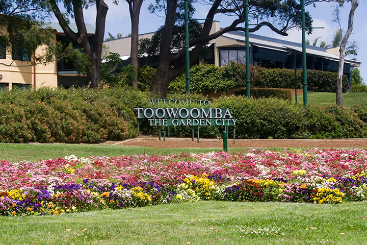 A view of Toowoomba's welcome feature on the Range.